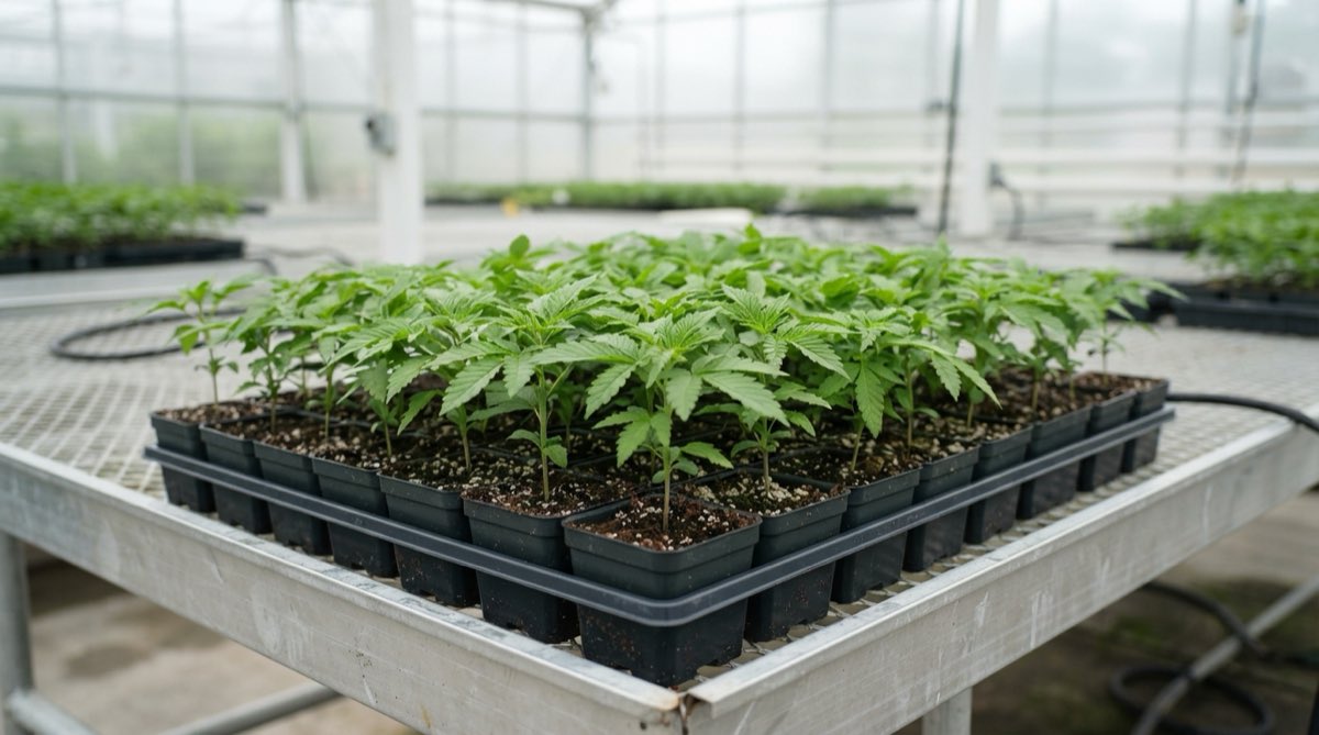 Healthy young cannabis seedlings covered by the MarijuanaSeeds.com germination guarantee